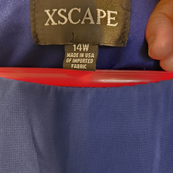 Women's Xscape Royal Blue Layered Gown - Picture 4 of 8